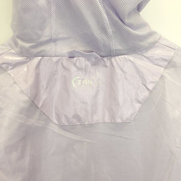 ZYIA Full Zip Lilac Shine Bomber Activewear Hooded Jacket - Picture 13 of 15